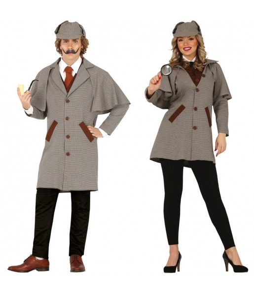 O casal Detectives Sherlock Holmes original e engraçado para se disfraçar com o seu parceiro
