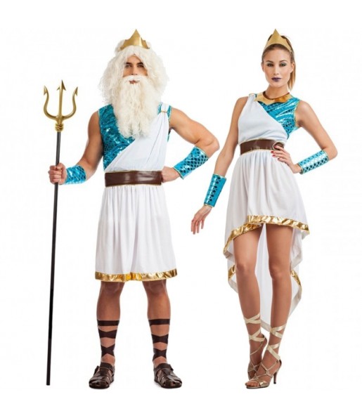 O casal Deuses do mar original e engraçado para se disfraçar com o seu parceiro