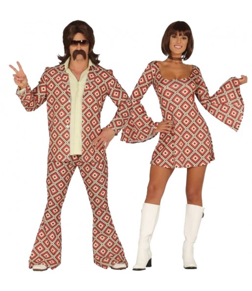 O casal Discos dos anos 70 original e engraçado para se disfraçar com o seu parceiro