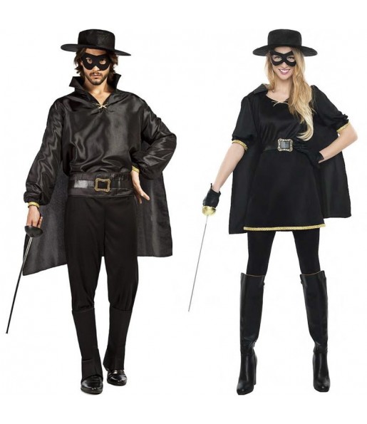 O casal Bandidos Zorro original e engraçado para se disfraçar com o seu parceiro