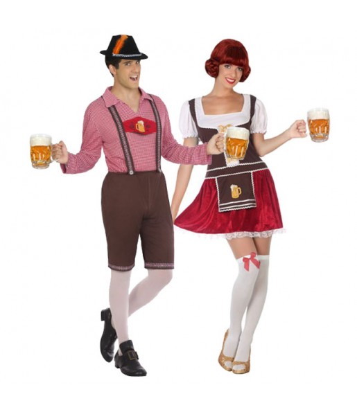 O casal Oktoberfest alemão original e engraçado para se disfraçar com o seu parceiro