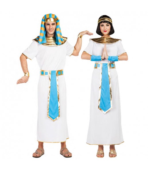 O casal egípcios azul original e engraçado para se disfraçar com o seu parceiro