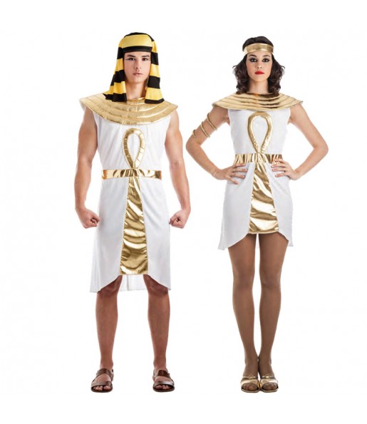 O casal egípcios dourados original e engraçado para se disfraçar com o seu parceiro