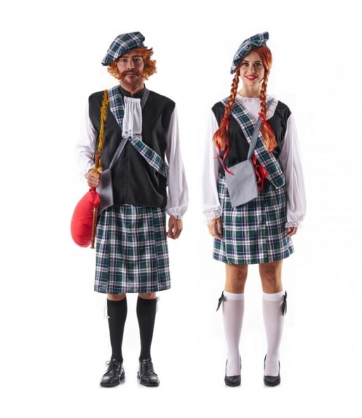 O casal Escoceses celtas original e engraçado para se disfraçar com o seu parceiro
