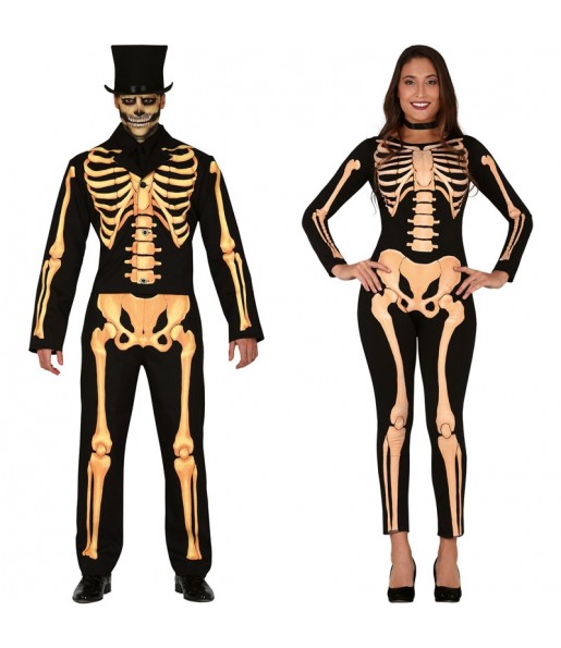 O casal Esqueletos Skull original e engraçado para se disfraçar com o seu parceiro