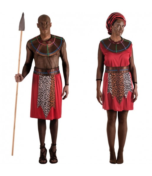 O casal Guerreiros Massai original e engraçado para se disfraçar com o seu parceiro