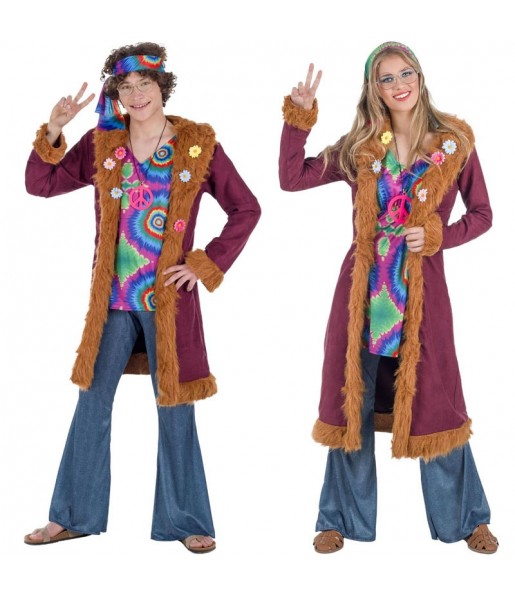 O casal Hippies Deluxe original e engraçado para se disfraçar com o seu parceiro