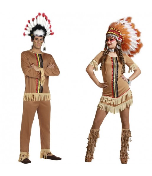 Fatos de casal Índios Coloridos