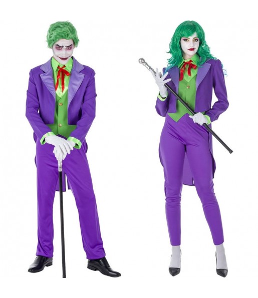 O casal Joker supervilão original e engraçado para se disfraçar com o seu parceiro