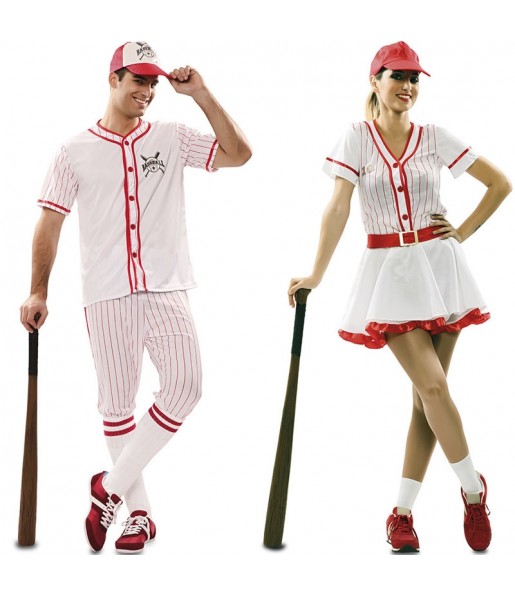 O casal Jogadores de basebol original e engraçado para se disfraçar com o seu parceiro