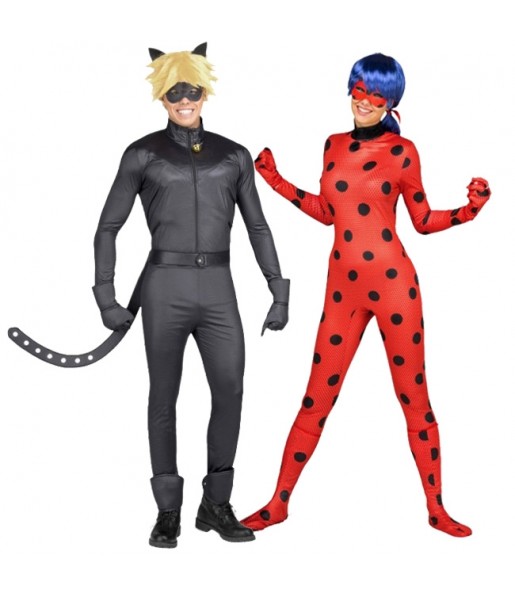 O casal Ladybug e Cat Noir original e engraçado para se disfraçar com o seu parceiro