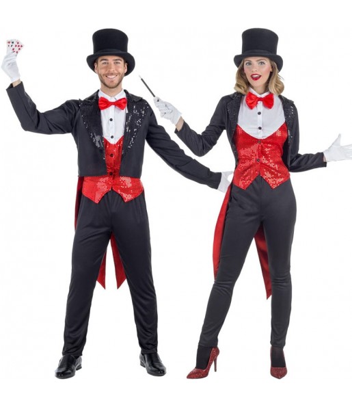 O casal Mágicos Ilusionistas original e engraçado para se disfraçar com o seu parceiro