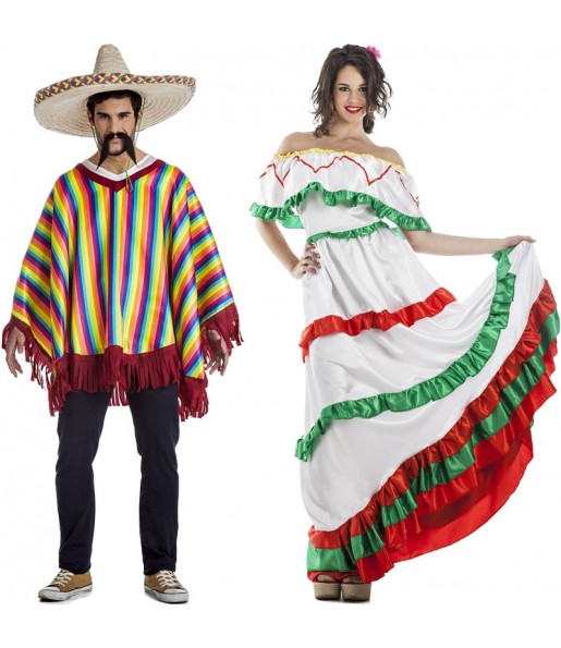 O casal Mexicanos Tijuana original e engraçado para se disfraçar com o seu parceiro