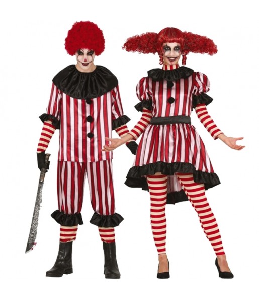 O casal Palhaços Horror original e engraçado para se disfraçar com o seu parceiro