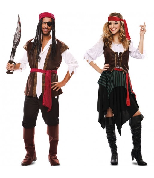 O casal Reis piratas original e engraçado para se disfraçar com o seu parceiro