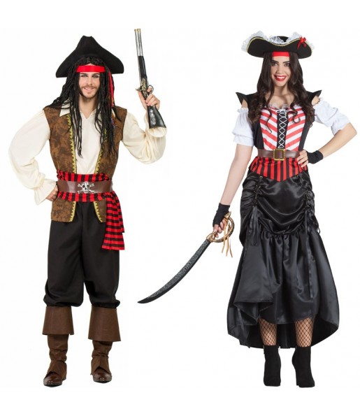 O casal Piratas alto mar original e engraçado para se disfraçar com o seu parceiro