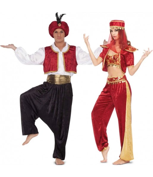 O casal Reis árabes original e engraçado para se disfraçar com o seu parceiro