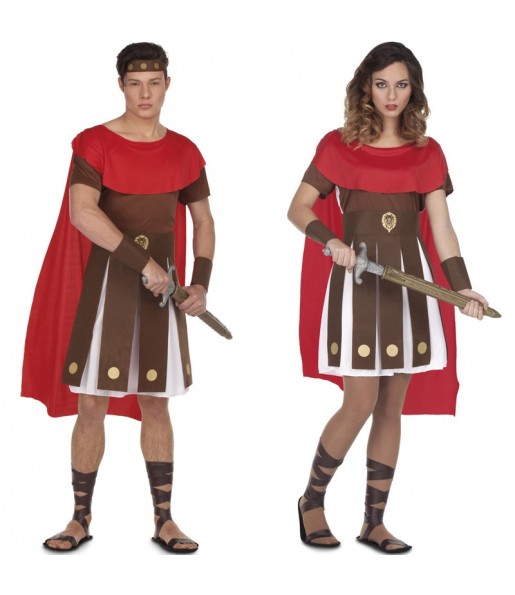 O casal romanos espartanos original e engraçado para se disfraçar com o seu parceiro