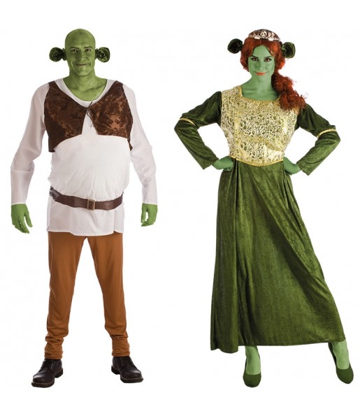 O casal Shrek e Fiona original e engraçado para se disfraçar com o seu parceiro