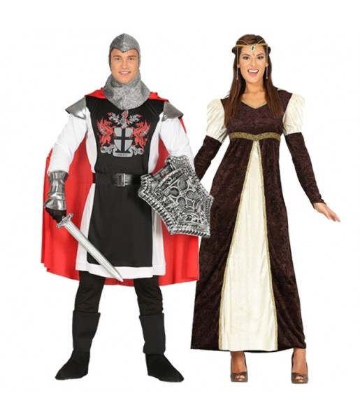 O casal Templário e Princesa medieval original e engraçado para se disfraçar com o seu parceiro