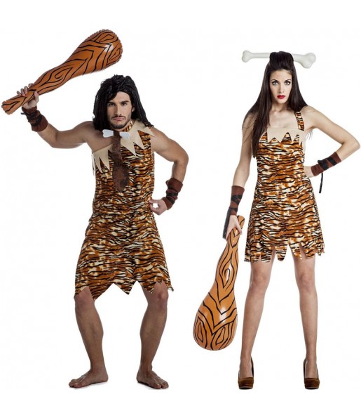 O casal Trogloditas selvagens original e engraçado para se disfraçar com o seu parceiro