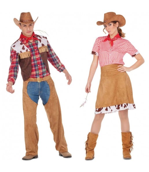 O casal Cowboy americanos original e engraçado para se disfraçar com o seu parceiro