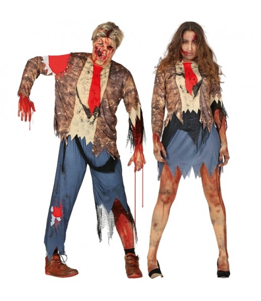 O casal Zombies amaldiçoaos original e engraçado para se disfraçar com o seu parceiro