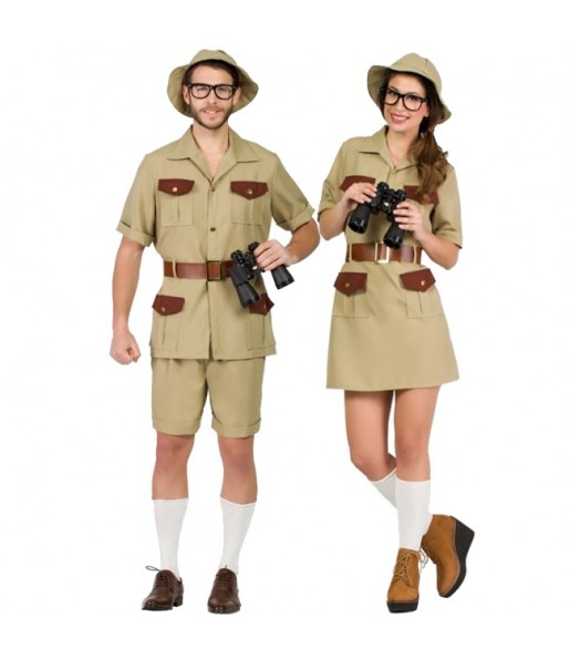 O casal exploradores da selva original e engraçado para se disfraçar com o seu parceiro