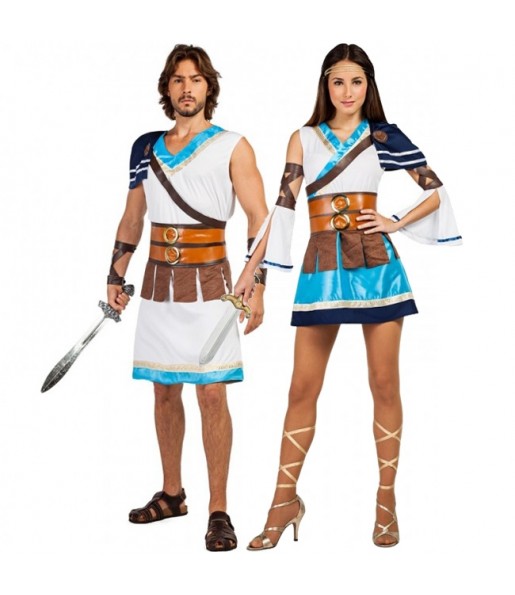 O casal Guerreiros Gregos original e engraçado para se disfraçar com o seu parceiro