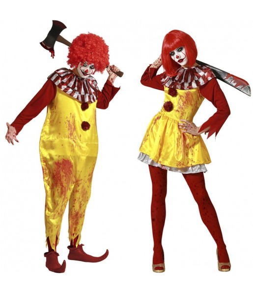 Fatos de casal Palhaços McDonald sangrentos