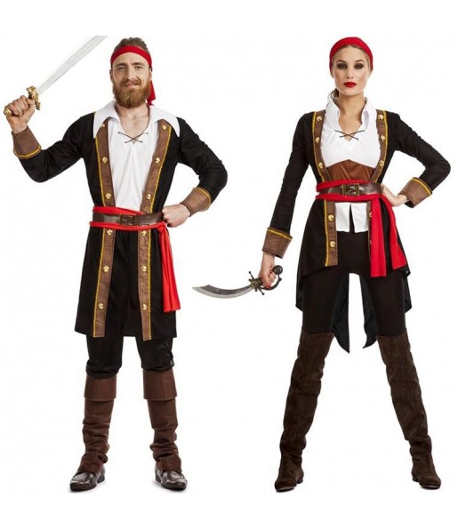 Fatos de casal Piratas Capitão Hook