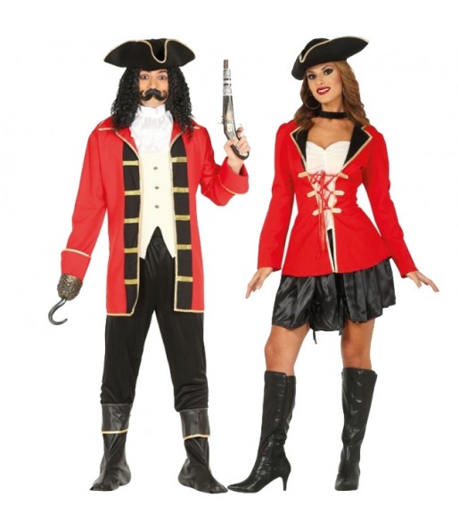 O casal Piratas elegantes original e engraçado para se disfraçar com o seu parceiro
