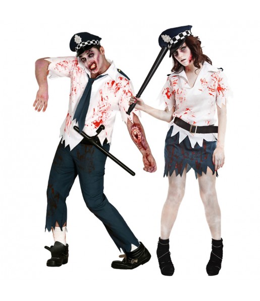 O casal Polícias Zombies original e engraçado para se disfraçar com o seu parceiro