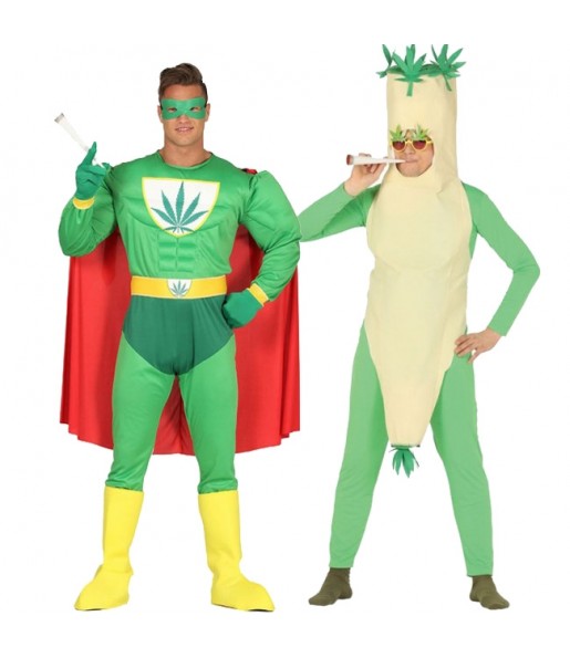 O casal Super Herói Marijuana e Charro original e engraçado para se disfraçar com o seu parceiro