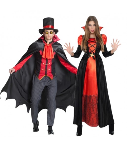 O casal Vampiros Drácula original e engraçado para se disfraçar com o seu parceiro