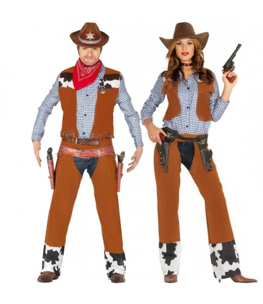 O casal Cowboy rodeio original e engraçado para se disfraçar com o seu parceiro