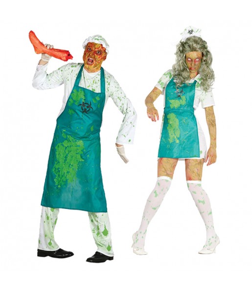 O casal Zombies radioativos original e engraçado para se disfraçar com o seu parceiro