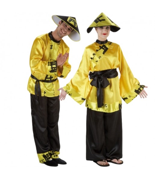 O casal Chineses Amarelos original e engraçado para se disfraçar com o seu parceiro
