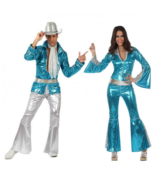 O casal disco azul original e engraçado para se disfraçar com o seu parceiro