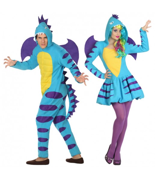 O casal Dragões alados original e engraçado para se disfraçar com o seu parceiro