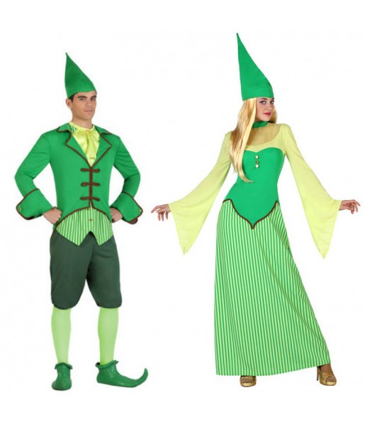 O casal Elfo irlandês original e engraçado para se disfraçar com o seu parceiro