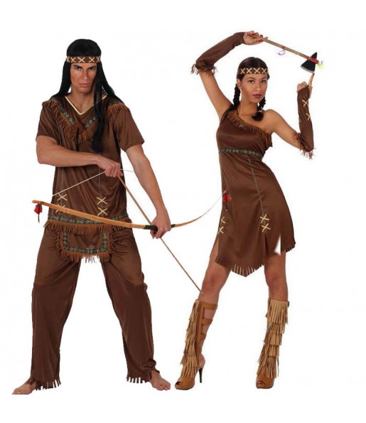 O casal Índios pardos original e engraçado para se disfraçar com o seu parceiro