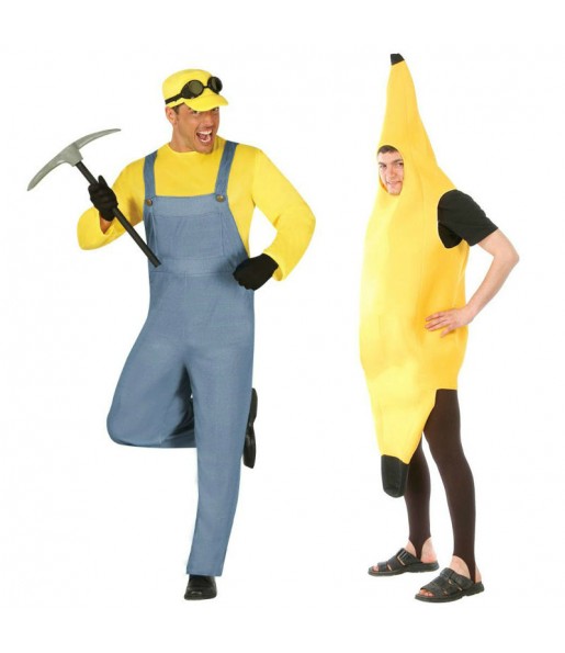 O casal Minion e Banana original e engraçado para se disfraçar com o seu parceiro