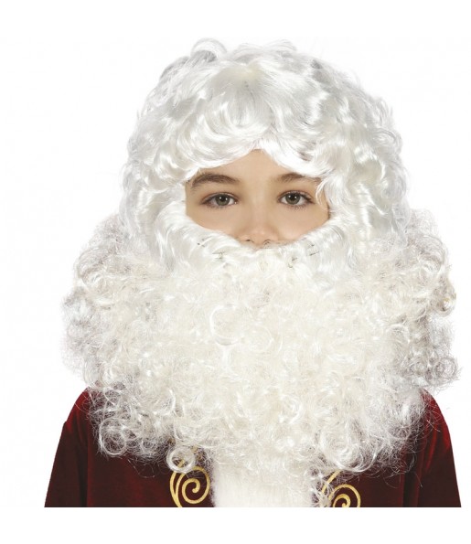 Peruca do Pai Natal com barba para crianças para completar o seu disfarce