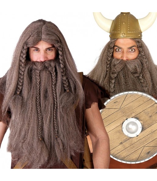A Peruca Viking com barba mais engraçada para festas de fantasia