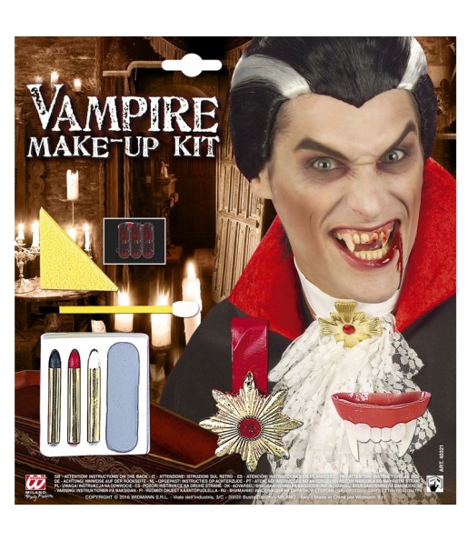 Kit de maquilhagem de vampiro com acessórios para completar o seu disfarce assutador