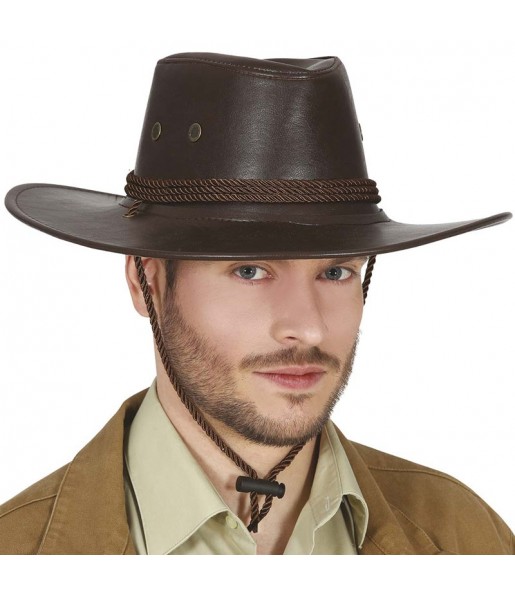 Chapéu de cowboy efeito couro para completar o seu disfarce