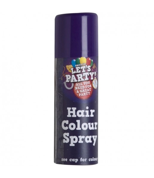 Spray para cabelo púrpura para completar o seu disfarce