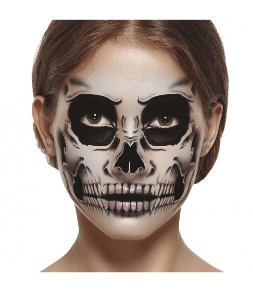 Tatuagem facial do esqueleto para completar o seu disfarce assutador