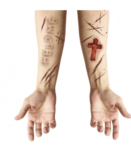 Tatuagens adesivas feridas possuídas para completar o seu disfarce assutador